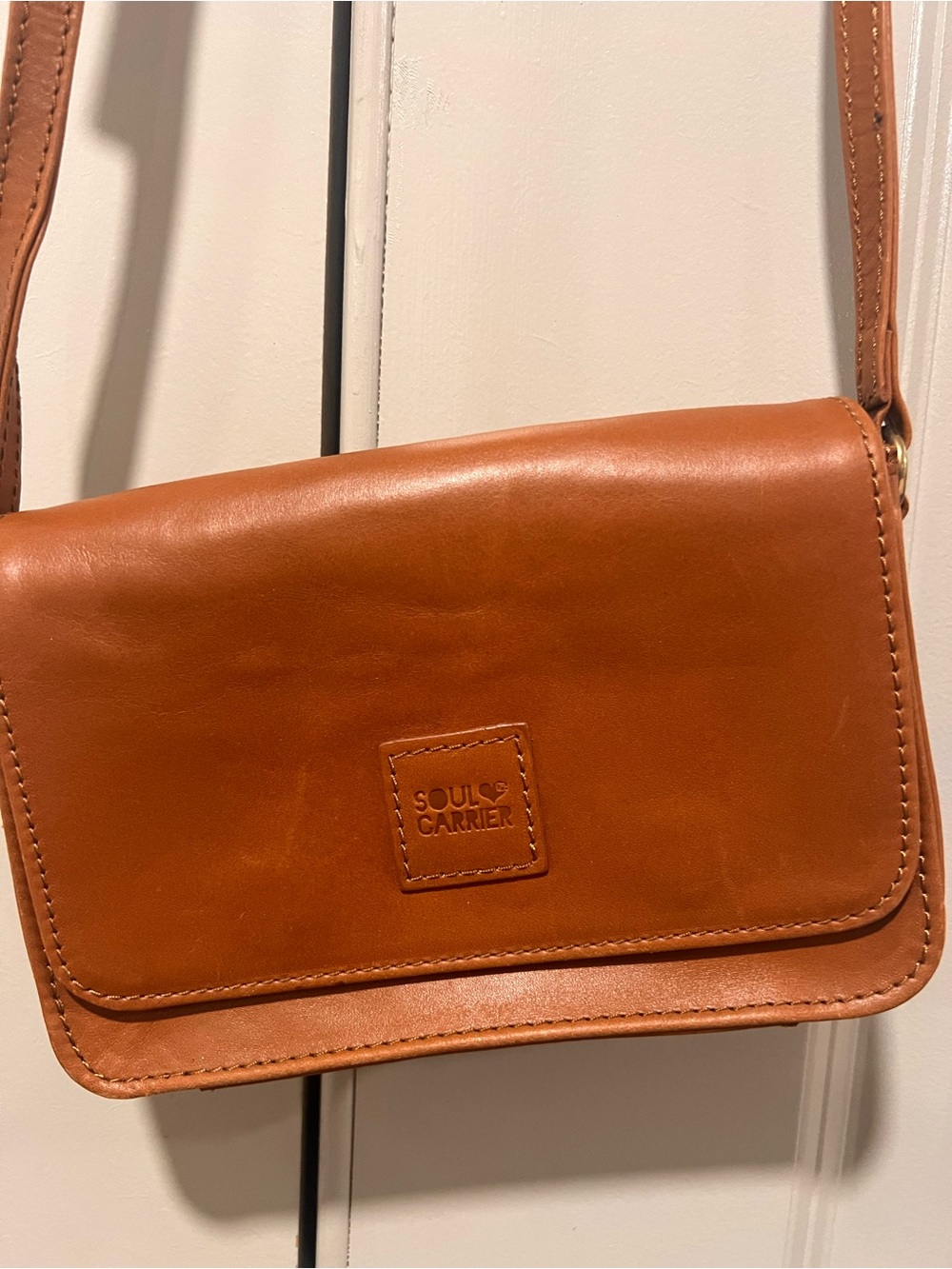 Soul Carrier Small Tan Leather Crossbody Bag